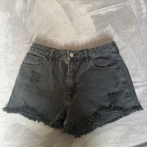 PacSun black denim shorts